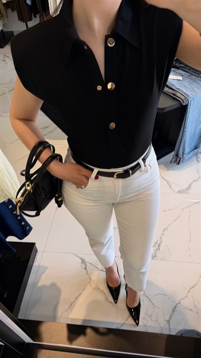 Gömlek Yaka Çıtçıtlı Bodysuit