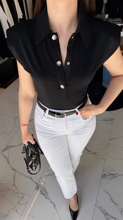 Gömlek Yaka Çıtçıtlı Bodysuit