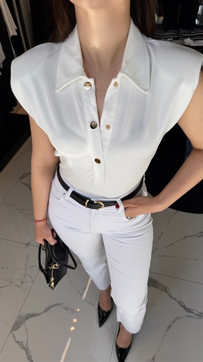 Gömlek Yaka Çıtçıtlı Bodysuit
