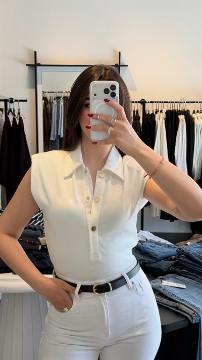 Gömlek Yaka Çıtçıtlı Bodysuit