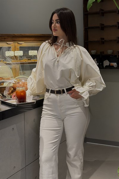 HAKİM YAKA GÖMLEK BEJ