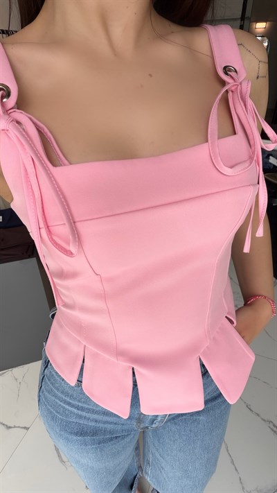 İp Detaylı Korse Bluz 