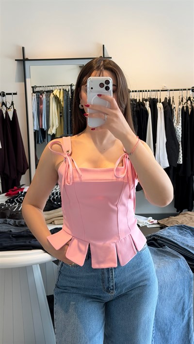 İp Detaylı Korse Bluz 