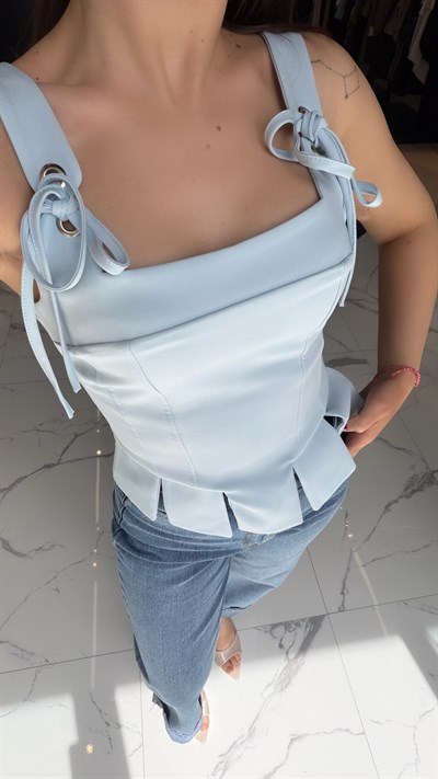 İp Detaylı Korse Bluz 