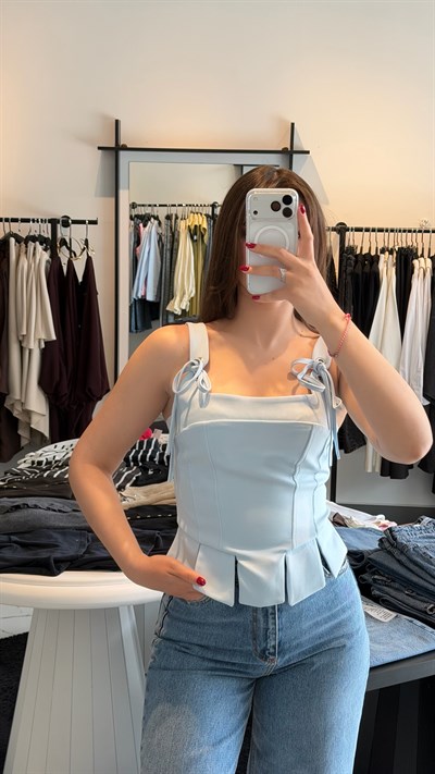 İp Detaylı Korse Bluz 