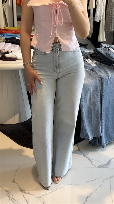 Kesik Paça Wide Leg Jean 