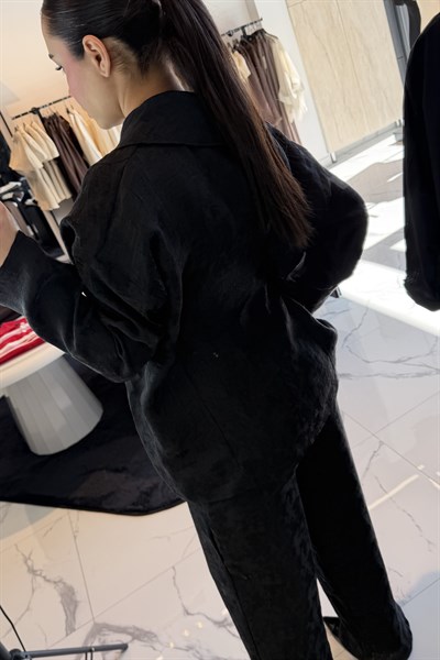 KİMONO KUŞAKLI TAKIM SİYAH