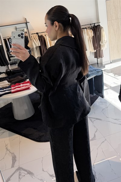 KİMONO KUŞAKLI TAKIM SİYAH