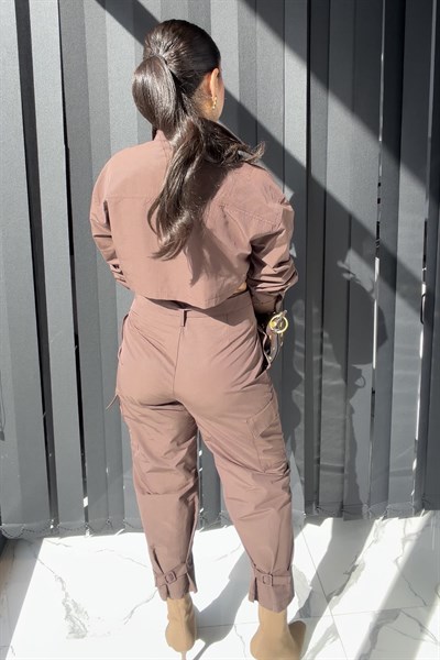 PARAŞÜT KUMAŞ TAKIM KAHVERENGİ