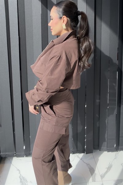 PARAŞÜT KUMAŞ TAKIM KAHVERENGİ