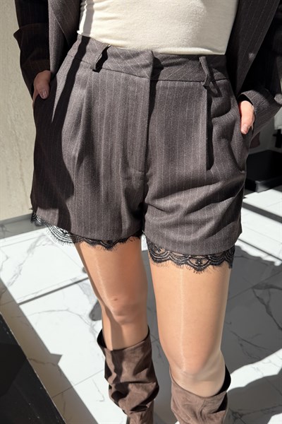 ŞORT CEKET TAKIM KAHVERENGİ