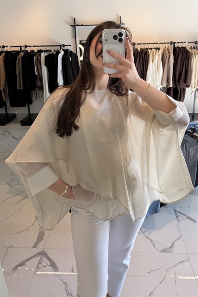 UÇUŞAN PELERİN BLUZ TAŞ