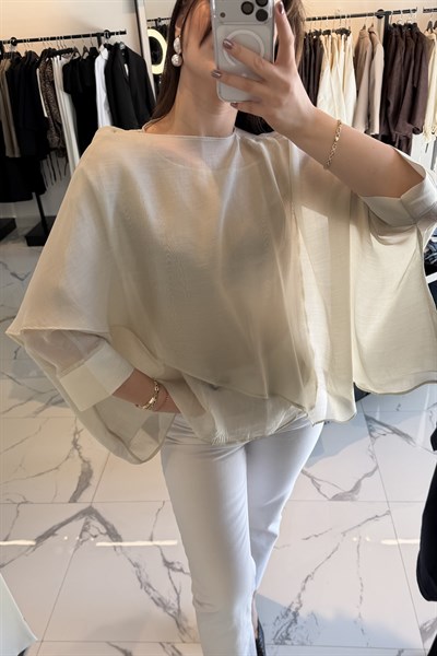 UÇUŞAN PELERİN BLUZ TAŞ