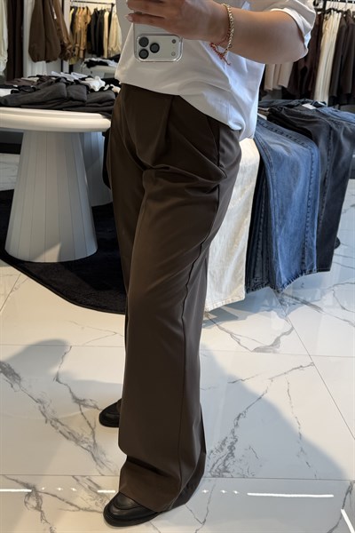 YANİRA KUMAŞ PANTOLON KAHVERENGİ