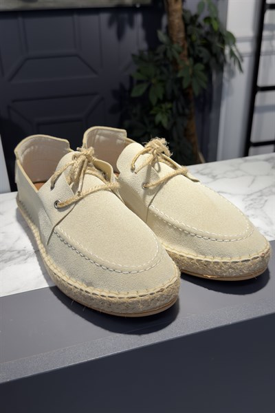 Bağcıklı Espadril Ayakkabı Bej