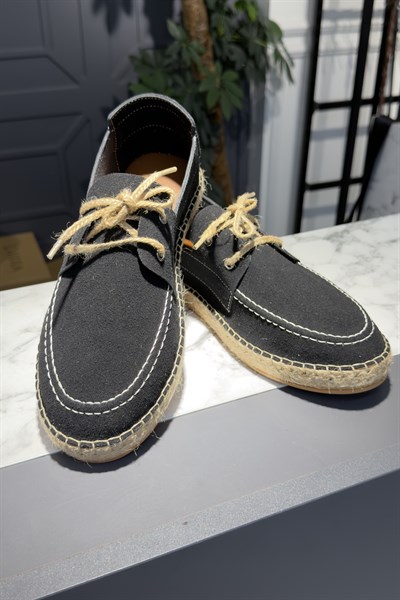Bağcıklı Espadril Ayakkabı Siyah