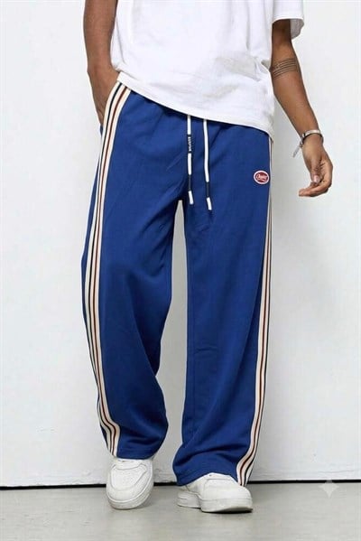 Çizgili Baskılı Baggy Eşofman Lacivert