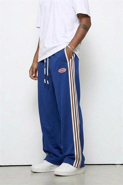 Çizgili Baskılı Baggy Eşofman Lacivert