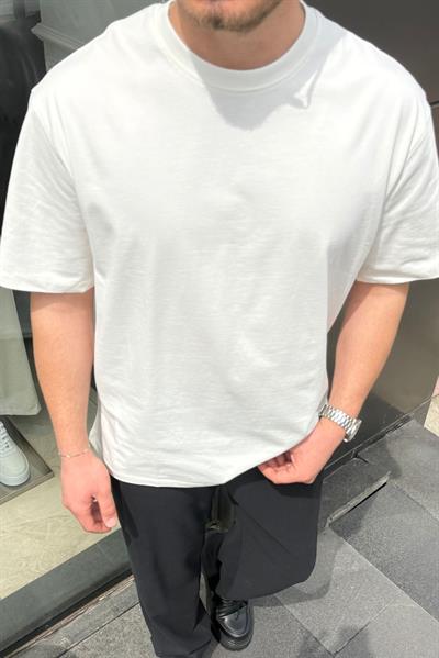Dolgun Basic Oversize Tshirt Beyaz