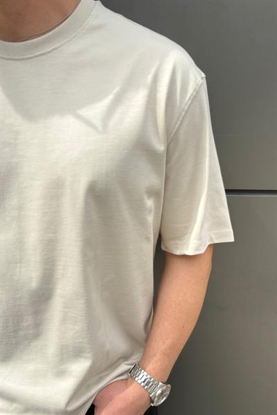 Dolgun Basic Oversize Tshirt Krem