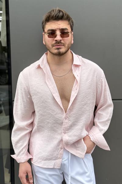 Lyocell Bol Basic Gömlek Pembe