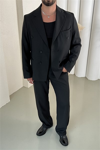 Oversize Kruzve Takım Elbise Siyah