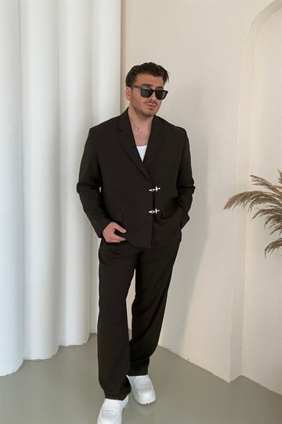 Özel Tasarım Oversize Takım Elbise Kahve