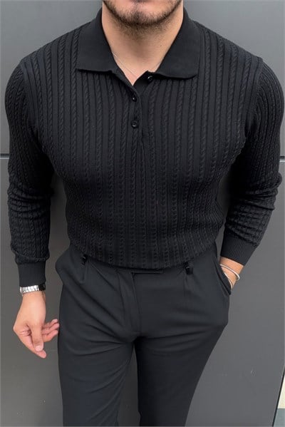Polo Yaka SLimfit Kazak Siyah