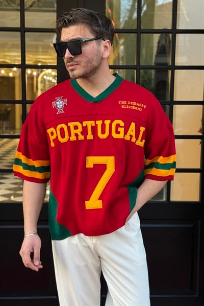 PORTUGAL Fakir Kol Triko Tshirt Bordo
