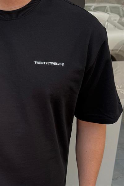 TWENTY5TWELVE Nakışlı Oversize Tshirt Siyah