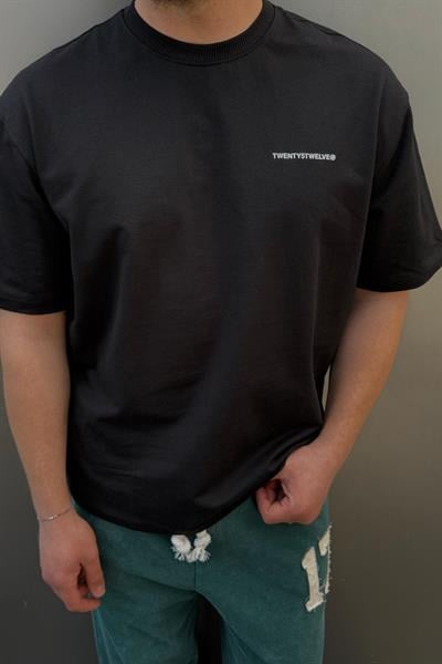 TWENTY5TWELVE Nakışlı Oversize Tshirt Siyah