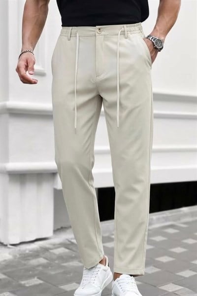 Yarım Lastikli Jogger Pantolon açık Gri