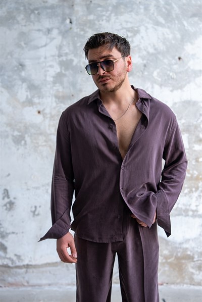 Yıkamalı Oversize Modal Takım Kahve