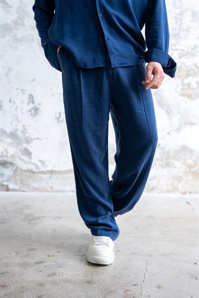 Yıkamalı Oversize Modal Takım Lacivert
