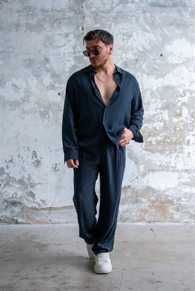Yıkamalı Oversize Modal Takım Siyah