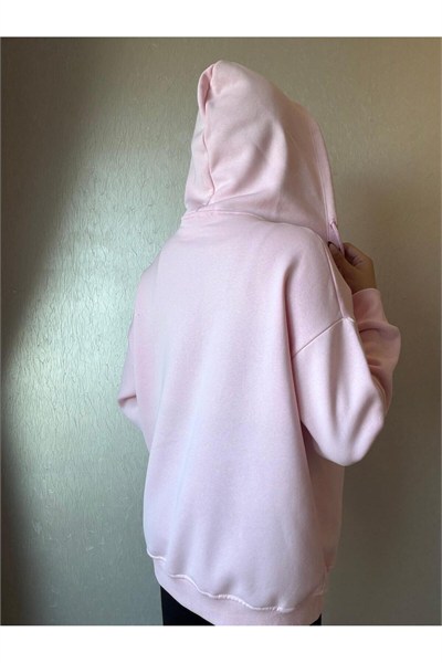 3 İplik Şardonlu Kapüşonlu Oversize Sweatshirt