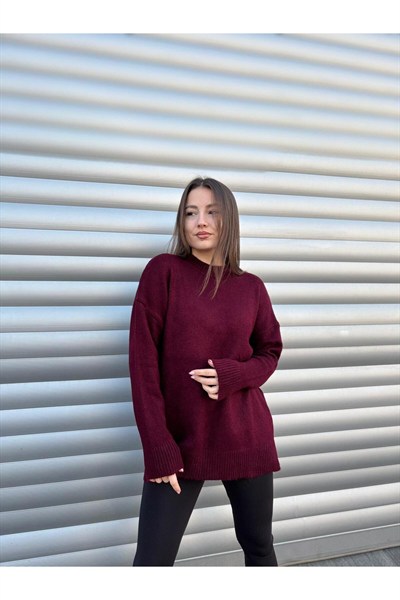 Kadın Oversize Yumuşak Dokulu Basic Triko Kazak