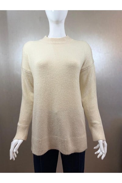 Kadın Oversize Yumuşak Dokulu Basic Triko Kazak