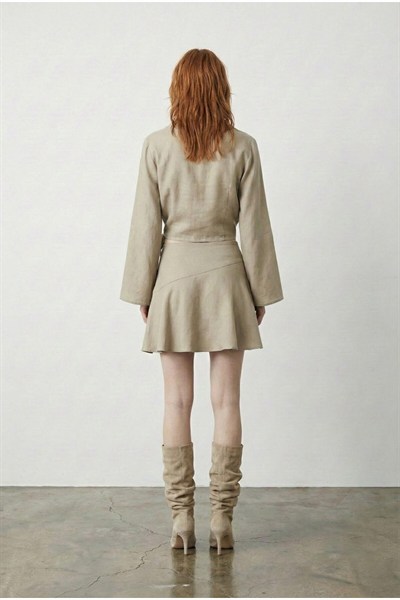 Kadın Volanlı İçi Şort-Astarlı Mini Etek