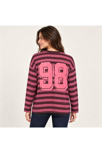 Wıid Baskılı Çizgili Sweatshirt
