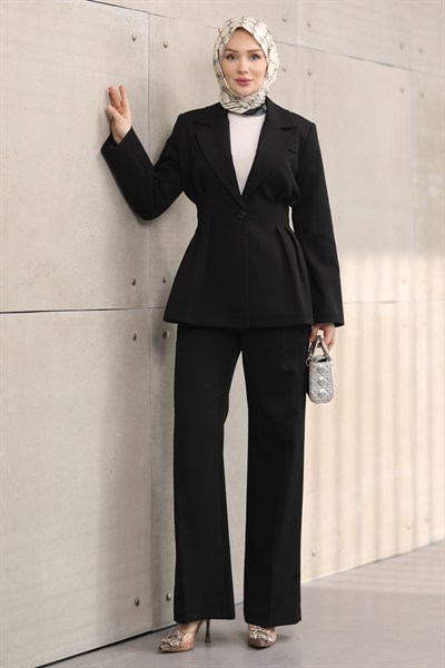 Blazer Ceket Pantolon Tesettür Takım – Klasik Kesim, Şık ve Modern İkili Takım
