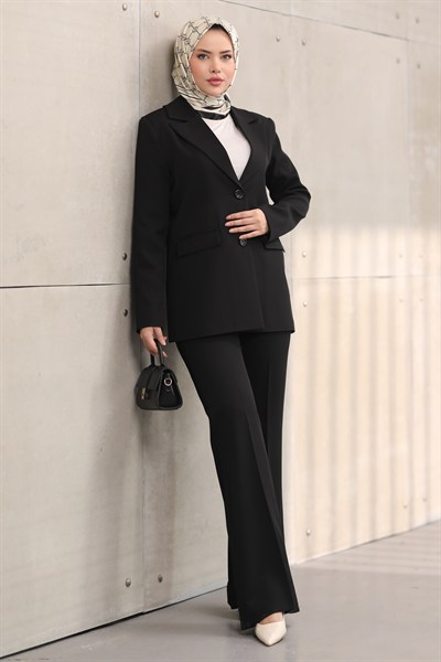 Blazer Ceket Pantolon Tesettür Takım – Klasik Kesim Şık ve Modern İkili Takım