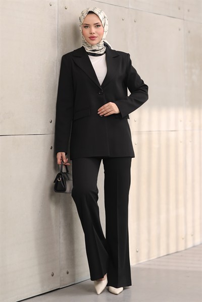 Blazer Ceket Pantolon Tesettür Takım – Klasik Kesim Şık ve Modern İkili Takım