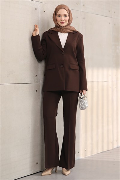 Blazer Ceket Pantolon Tesettür Takım – Klasik Kesim Şık ve Modern İkili Takım