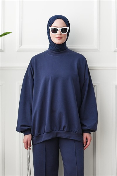 Bol Sweat Pantolon Takım - Lacivert