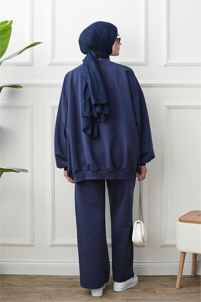 Bol Sweat Pantolon Takım - Lacivert