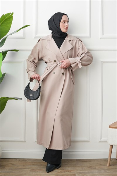Oversize Trençkot - Bej