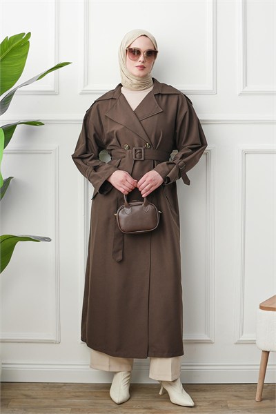 Oversize Trençkot - Kahverengi