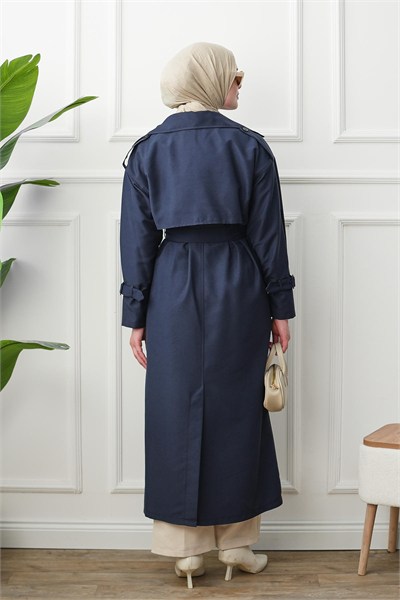 Oversize Trençkot - Lacivert