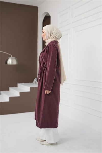 Şal Yaka İpli Tencel Kap - Gül Kurusu